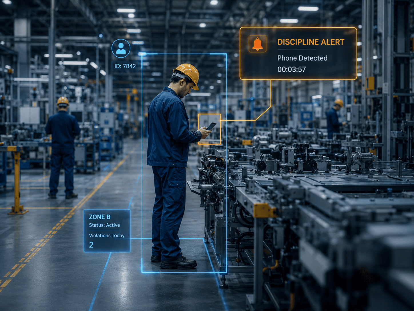 Phone and distraction detection at workplace